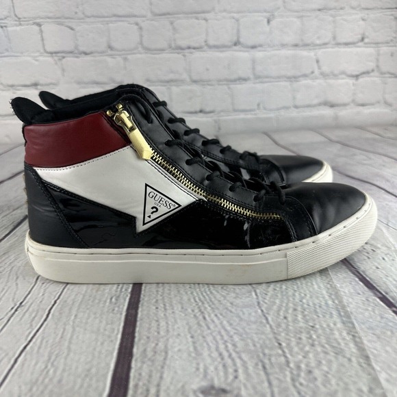 GUESS Men's BARI Colorblock Logo High-Top Sneakers Sz 9 - Picture 7 of 9